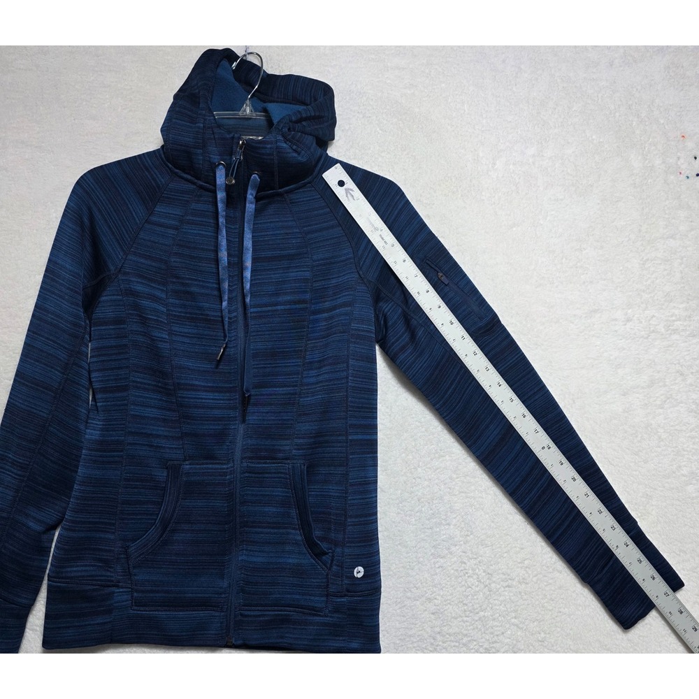 90 Degree by Reflex Women's Blue Space Dye Full Zip Hoodie Fleece Lined Medium - Picture 11 of 11